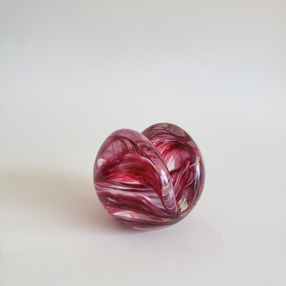 Swirl Granberry  Blown Glass Paper Weight Note Holder GES 11 EPC # - Picture 4 of 13